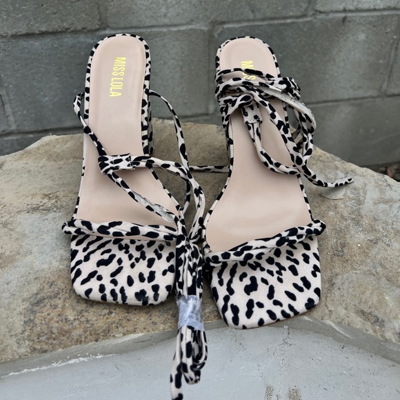 Miss Lola animal print lace up heels 
Size 6.5 - Picture 1 of 4